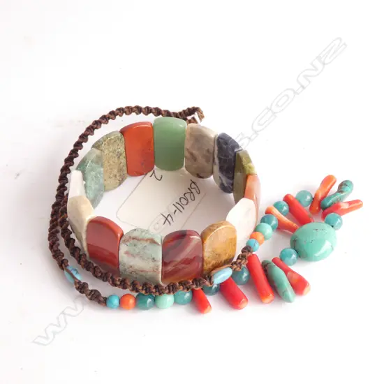 AGATE PANELLED EXPANDING BRACELET & NECKLACE...