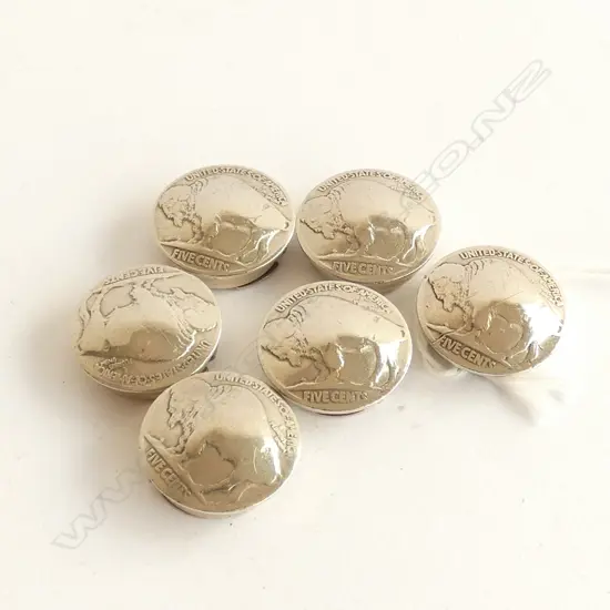 SIX USA BUFFALO NICKEL BUTTON COVERS 