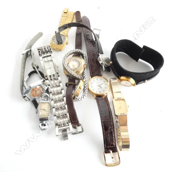 BAG LOT OF 10 LADIES VINTAGE WRISTWATCHES