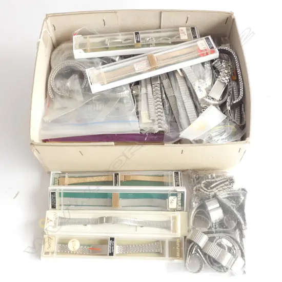 LOT ASST STAINLESS STEEL WATCH STRAPS/EXPANDERS ETC