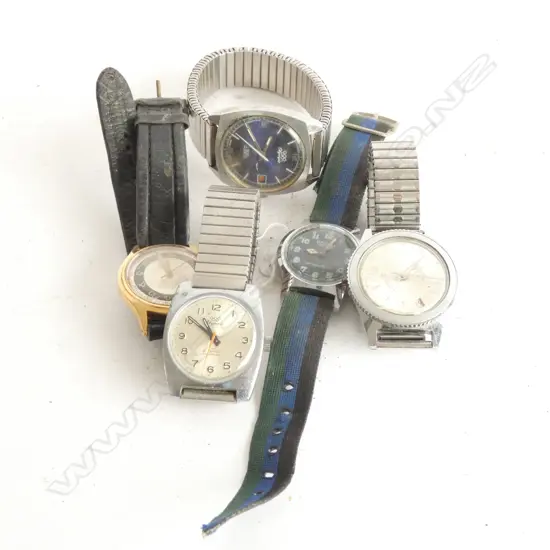 5 ASST SWISS AUTO+MANUAL GENTS WRIST WATCHES