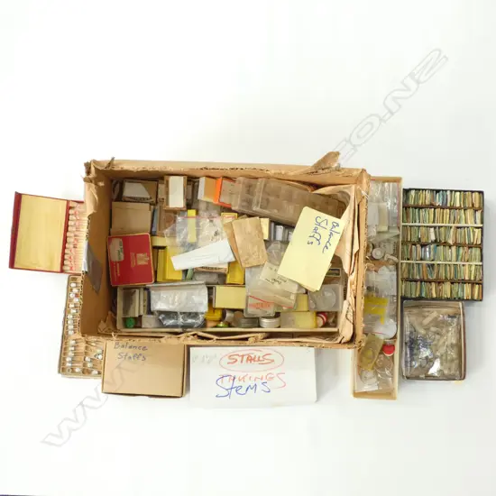 LOT ASST WATCH PARTS BALANCE STAFFS ETC