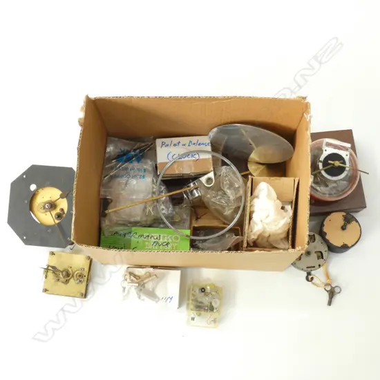 ASST MECHANICAL CLOCK MOVEMENTS/PARTS /PENDULUMS ETC