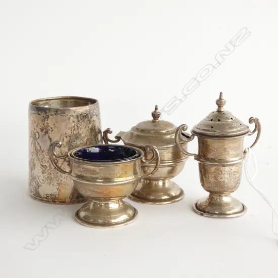 3 STG SILVER CONDIMENTS + CUP AF 125 GRAMS