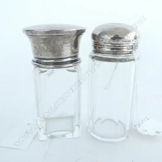 PR STG SILVER LIDDED DRESSING TABLE JARS H. 85MM
