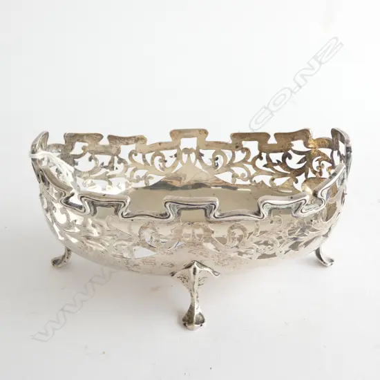 PIERCED STG SILVER BOWL, B'HAM 1912 133 GRAMS 