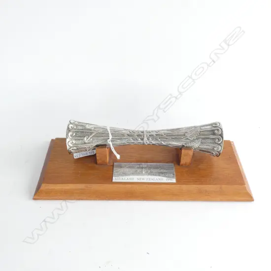 A Peter Woods designed silver plate 'Queen's Baton replica XIV Commonwealth Games Auckland