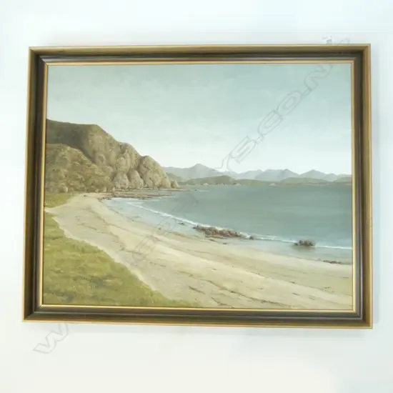 HANS BRUTSCH OIL 'SEASCAPE BAY OF ISLANDS' '77