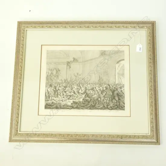 JAN LUYKEN (1649-1712) ETCHING  'De Moordt der Spanjaerden te Naarden' (1572)