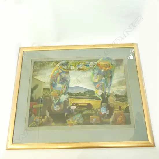 NICHOLAS FREDMAN, UNTITLED GOUACHE, OILS  & COLLAGE ON PAPER 108CM X 88CM