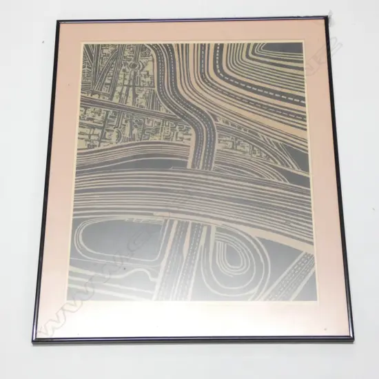 ROBERT ELLIS MOTORWAYS SILKSCREEN FROM THE BARRY LETT MULTIPLE SERIES 760 X 560 MM