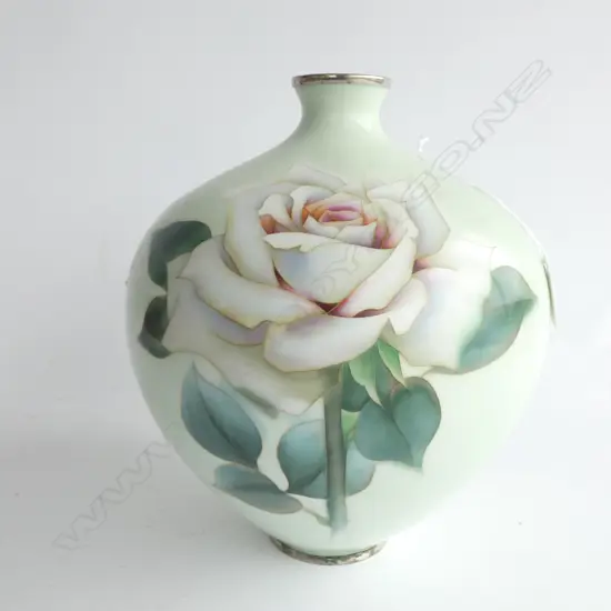 CELADON CLOISONNE VASE H. 250MM