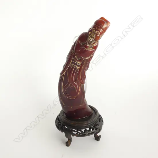 CARVED CHINESE HORN H. 235MM