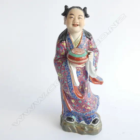 CHINESE REPUBLIC ERA PORCELAIN SMILING FIGURE - MARKED H. 300MM