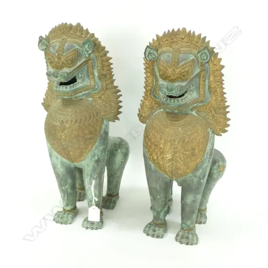 PR ORIENTAL DOGS BRONZE VERDIGRIS PATINATION H. 410