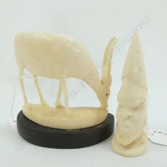 AFRICAN IVORY DEER AND HEAD H 100 MM