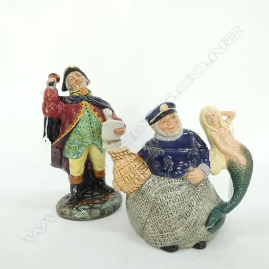 R/DOULTON OLD SALT TEAPOT + TOWN CRIER H. 205MM