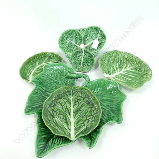 5 PORTUGESE LETTUCE PLATES SOME FAULTS