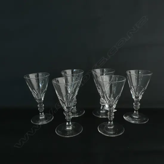 6X VICTORIAN DOBLE DOUBLE KNOT SMALL WINE GLASSES 