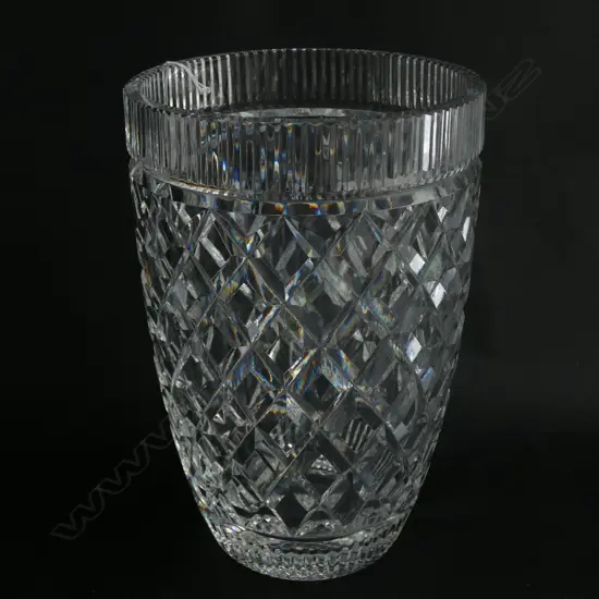 LG WATERFORD DIAMOND CUT CRYSTAL VASE - H. 210  DIA 135MM