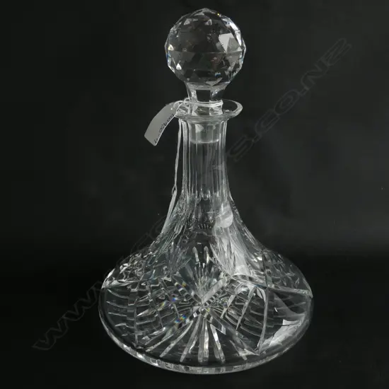 CUT CRYSTAL DECANTER H. 270 DIA AT BASE 190MM
