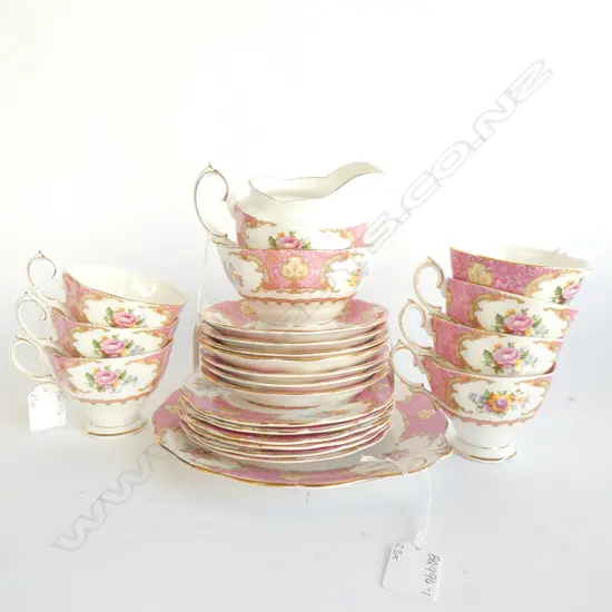 ROYAL ALBERT LADY CARLISLE (PINK) TEA SET 23PC..