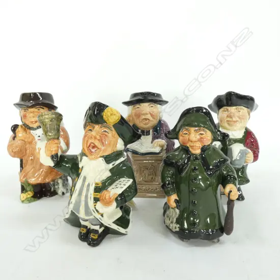 5 ROY KIRKHAM POTTERY CHARACTER JUGS 