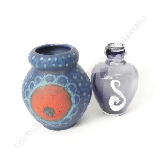 RETRO GERMAN VASE H150mm + ART GLASS VASE