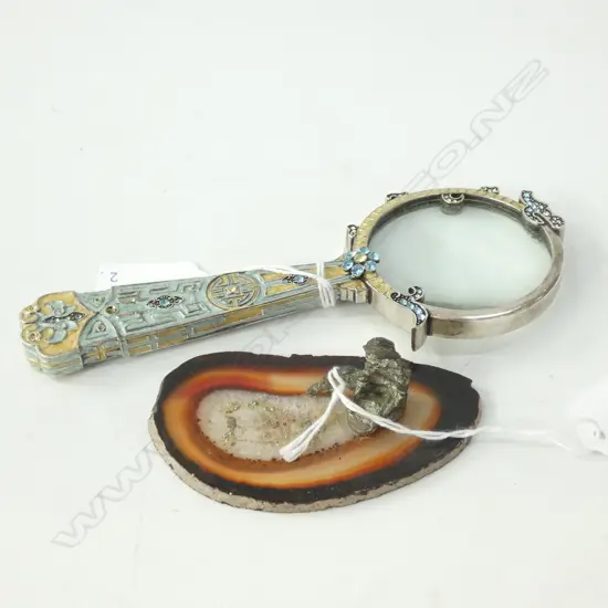 MAGNIFYING GLASS & AGATE PCE 