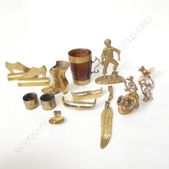 SET OF ANTIQUE  BRASS ORNAMENTAL ITEMS
