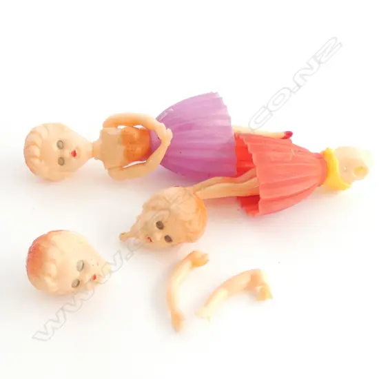 VINTAGE PLASTIC SMALL DOLL & ANOTHER IN PARTS