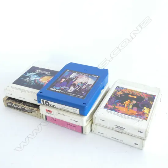 SEVEN 8TRACK TAPES SANTANA TREX 10CC HOLLIES BEEGEES ETC