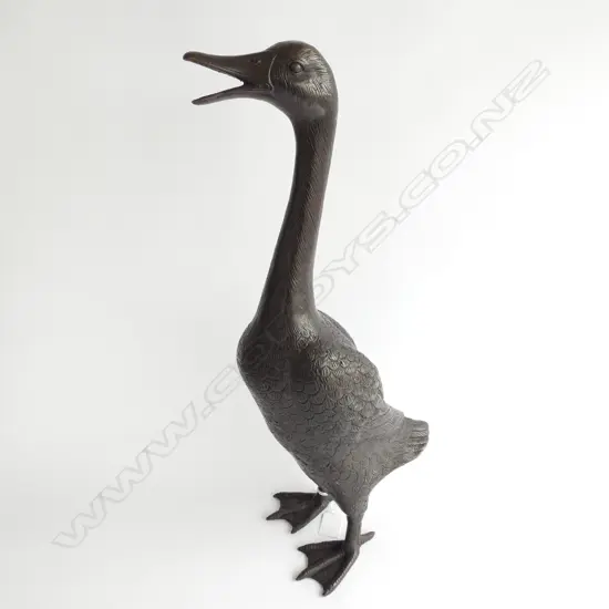 BRASS WITH BRONZE PATINATION GOOSE H. 510MM
