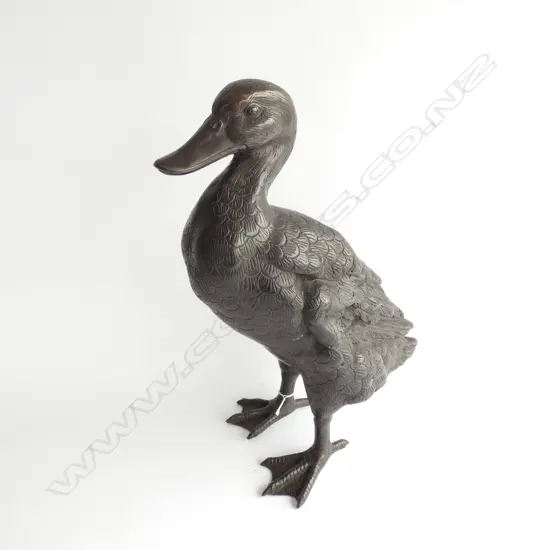 BRASS WITH BRONZE PATINATION DUCK H. 410MM