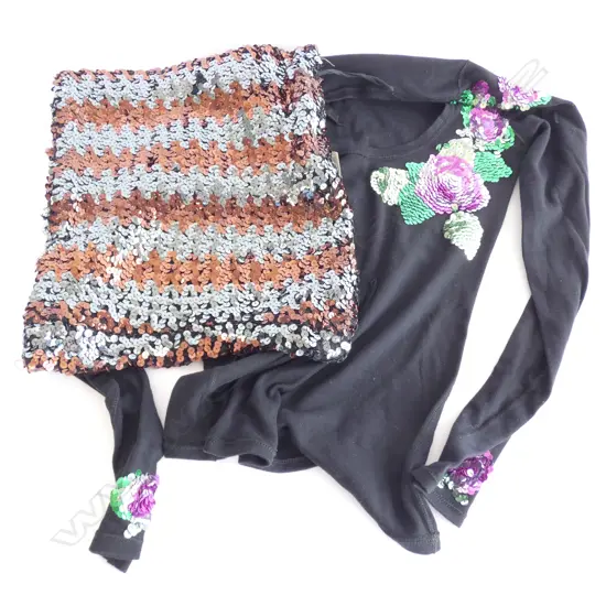 BIBA SEQUINED BOOB TUBE + TOP & BAG 