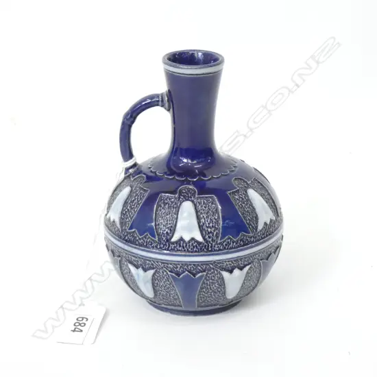 EARLY 20THC STONEWARE BLUE GLAZE JUG/VASE H.105mm