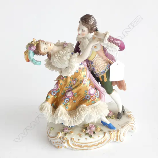 DRESDEN STYLE FIGURE COUPLE DANCING H. 230MM AF