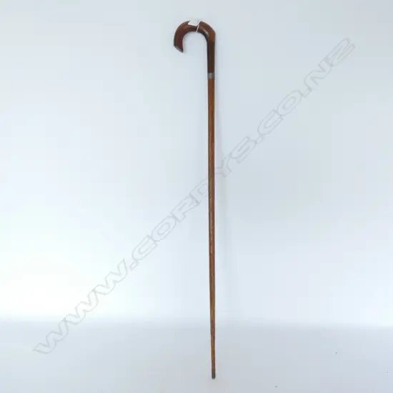 STG SILVER BELT TRIM WALKING STICK B'HAM 1913 L. 930MM