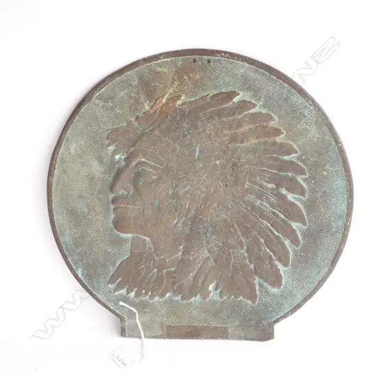 BRONZE INDIAN CHIEF PLAQUE H. 350MM