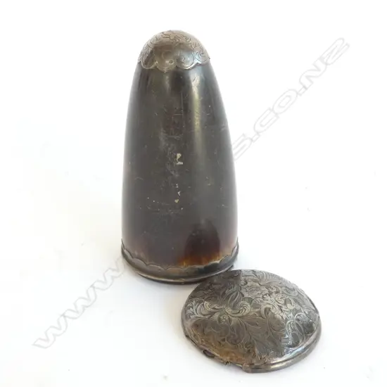 SCOTTISH SILVER HORN MULL NEEDS REPAIR NO MARKS L 100 MM