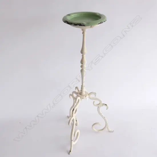 PAINTED CAST IRON ASHTRAY ON STAND H. 570MM