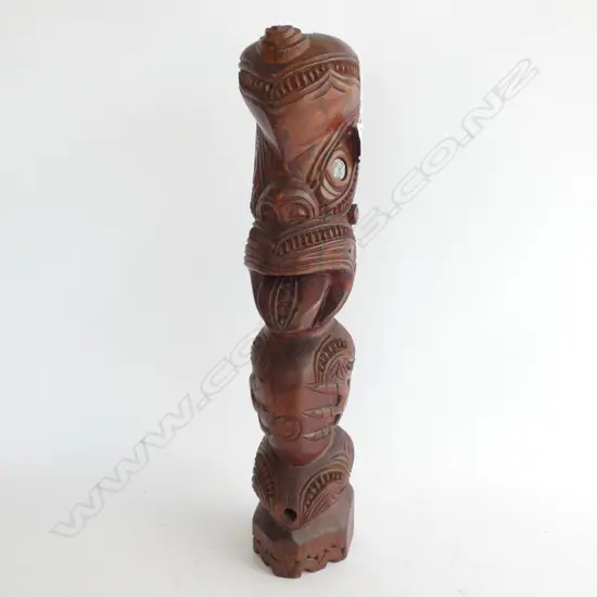 MAORI CARVED WOODEN TEKOTEKO H. 500MM