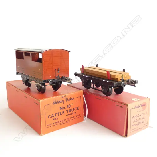 HORNBY WAGON NO.1 & NO. 50 CATTLE TRUCK - BOTH IN ORIGINAL BOXES 