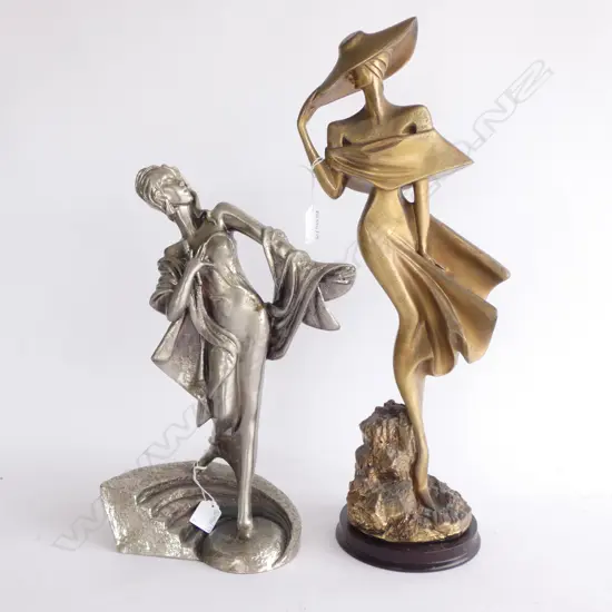 2 PLASTER LADY FIGURES H. 510MM