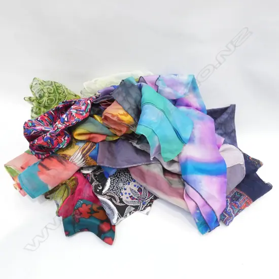 ASST. SILK, POLYESTER SCARVES 