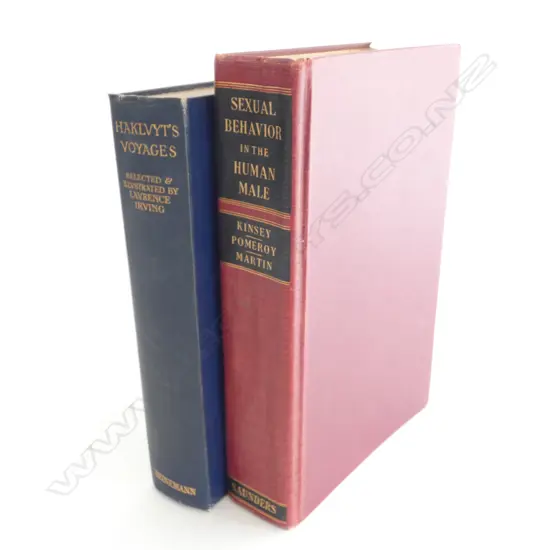SEXUAL BEHAVIOUR IN THE HUMAN MALE  - BOOK BY KINSEY / POMEREY & MARTIN - 1948 & HAKLUYTS VOYAGES 1926