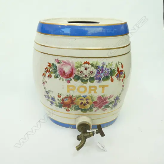 LATE 19thC PORT CERAMIC BARREL H. 330MM