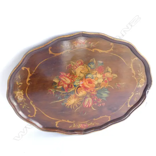 VINTAGE PAINTED TRAY L. 555MM