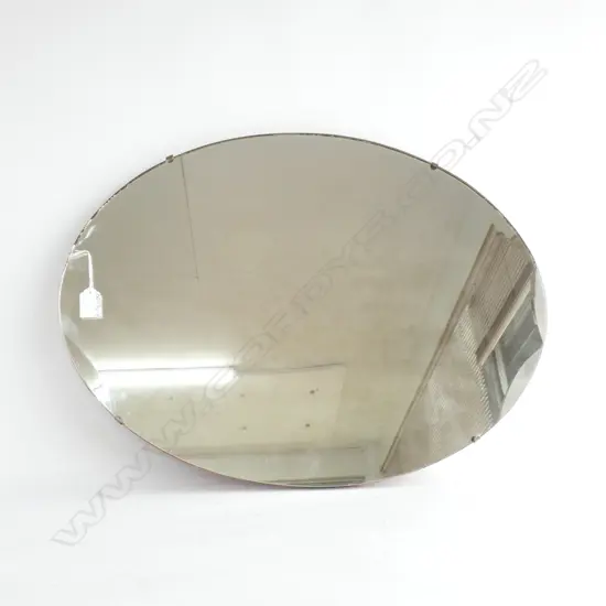 LARGE WOODEN BACKED WALL MIRROR - 460 X 600MM