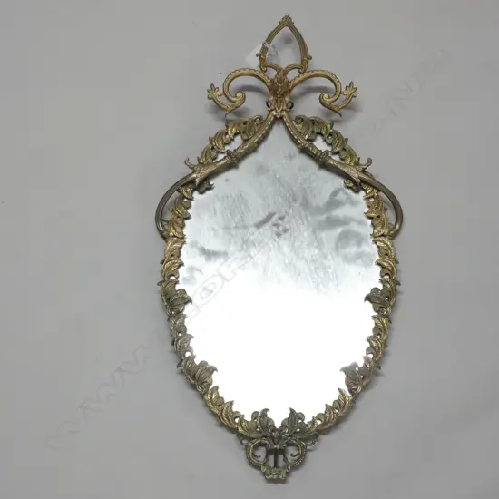 24CT GOLD PLATED LABEL TO VERSO  WALL MIRROR - 535 X 270MM